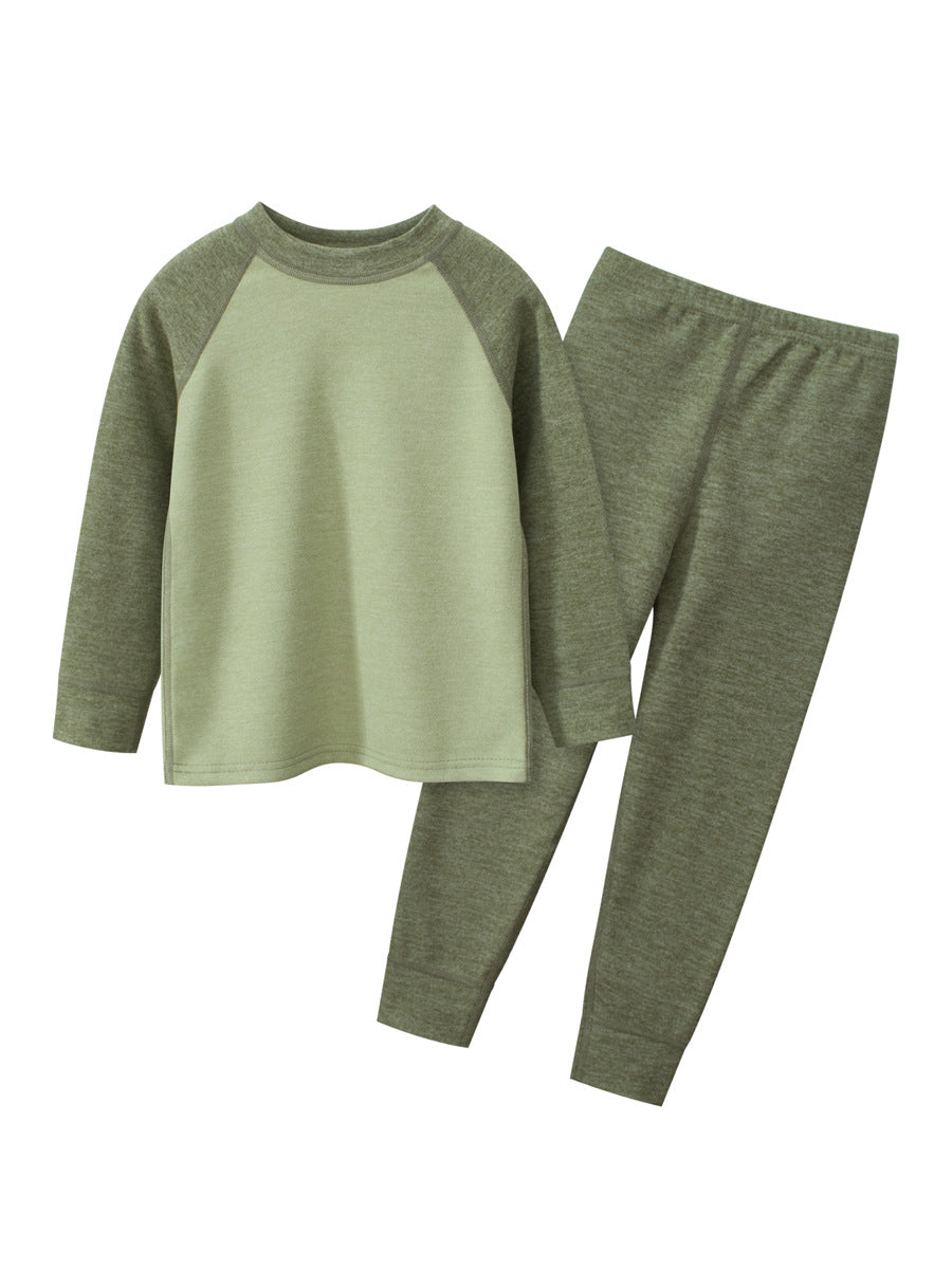 Arrival Autumn Kids Unisex Long Sleeves Simple Casual Top and Solid Color Long Trousers – Clothing Set-1